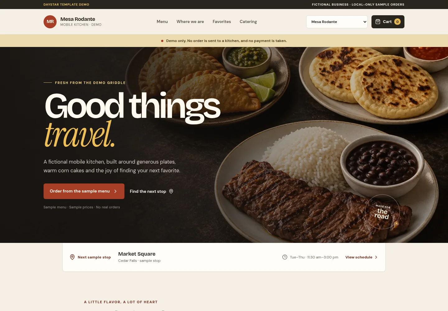 Food Truck & Mobile Ordering desktop design