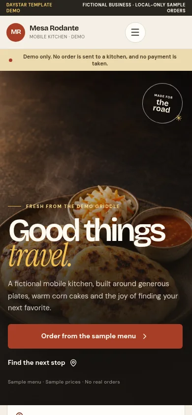 Food Truck & Mobile Ordering app design model preview
