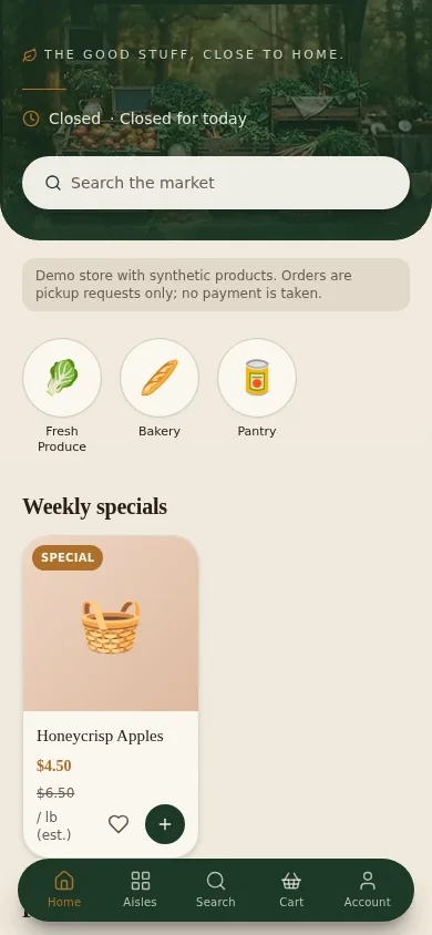 Grocery Store app design model preview