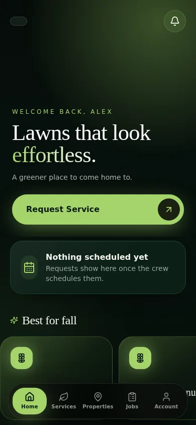 Lawn Care app design model preview